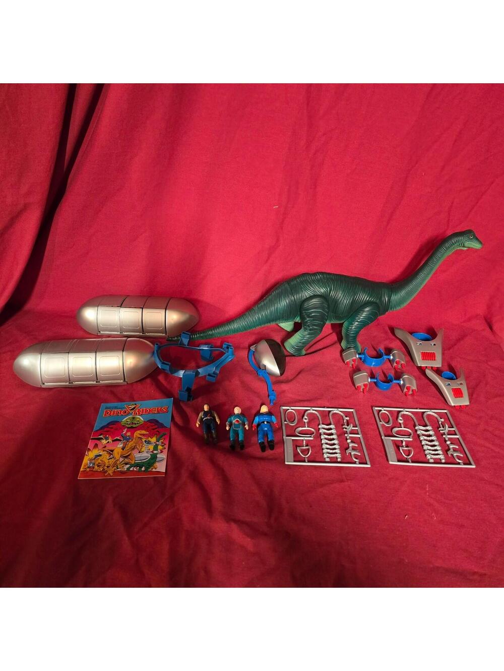 Vintage 1988 Tyco Dino Riders Diplodocus w/ 3 Figures Complete
